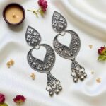 Set of 4 Desi Oxidized Earrings & 1 Bracelet (Combo 6) - Image 4