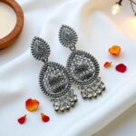 Set of 4 Desi Oxidized Earrings & 1 Bracelet (Combo 5) - Image 4