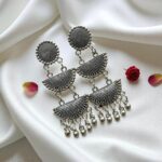 Set of 4 Desi Oxidized Earrings & 1 Bracelet (Combo 5) - Image 6