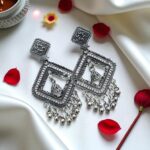 Set of 4 Desi Oxidized Earrings & 1 Bracelet (Combo 6) - Image 3