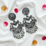 Set of 4 Desi Oxidized Earrings & 1 Bracelet (Combo 5) - Image 5