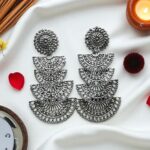 Set of 4 Desi Oxidized Earrings & 1 Bracelet (Combo 6) - Image 5